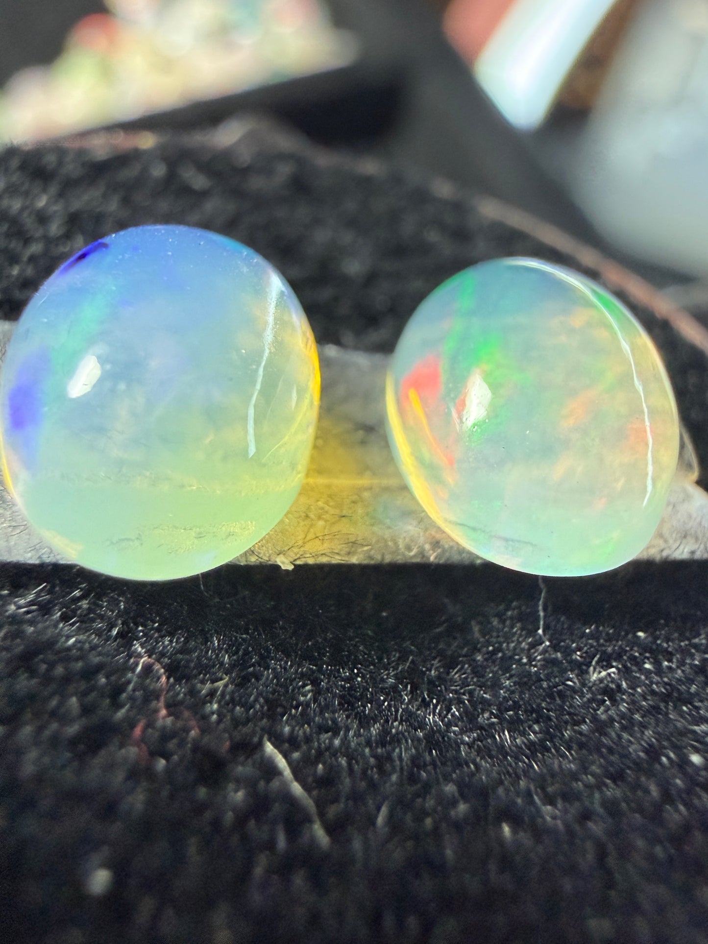 Matched Pair Natural Welo Opal Cabochon 9x7x5mm, 2.785ct total- Broadflash