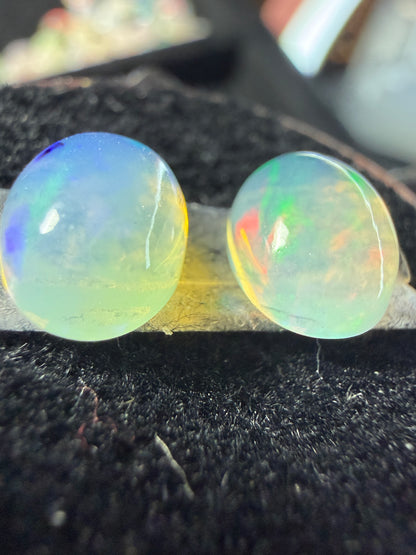 Matched Pair Natural Welo Opal Cabochon 9x7x5mm, 2.785ct total- Broadflash