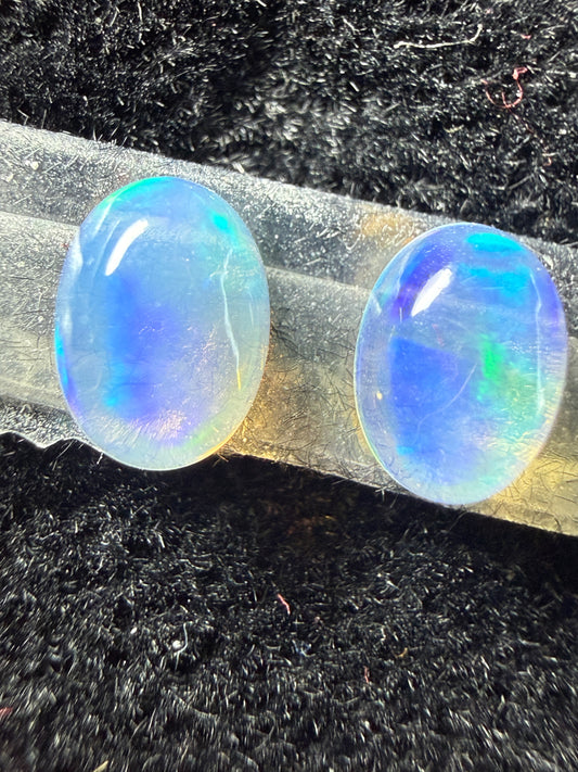 Matched Pair Natural Welo Opal Cabochon 7x5x3mm, 1.13ct total- Broadflash