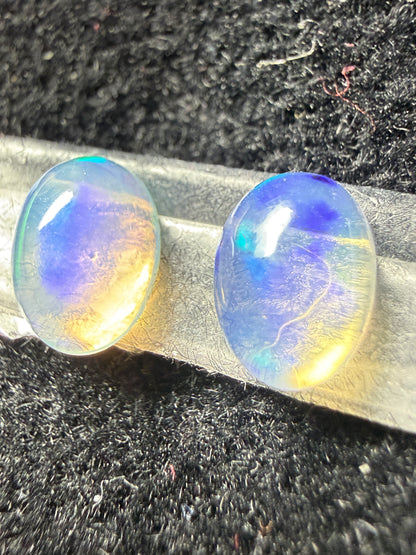 Matched Pair Natural Welo Opal Cabochon 7x5x3mm, 1.13ct total- Broadflash