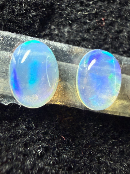 Matched Pair Natural Welo Opal Cabochon 7x5x3mm, 1.13ct total- Broadflash
