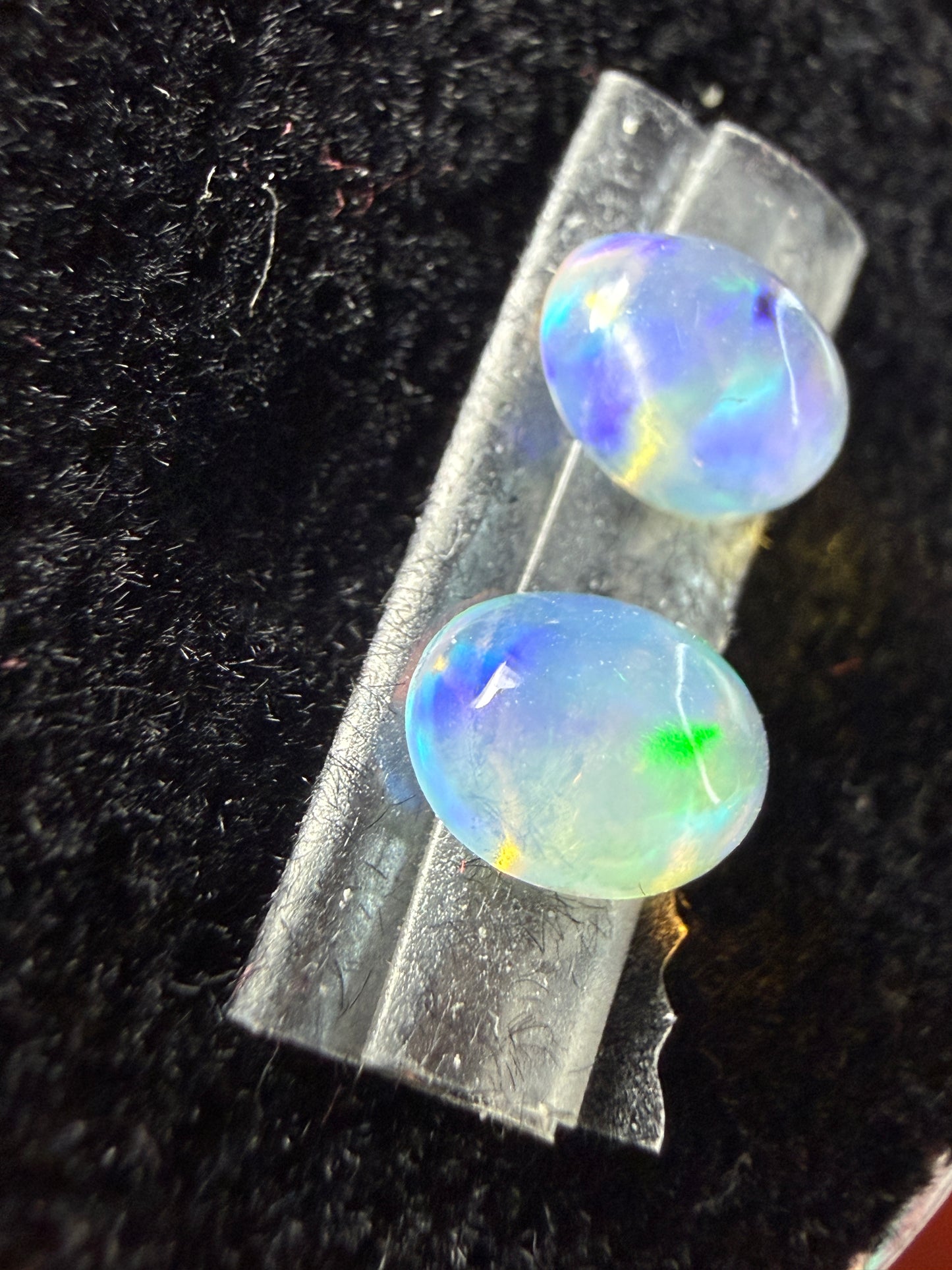 Matched Pair Natural Welo Opal Cabochon 7x5x3mm, 1.13ct total- Broadflash