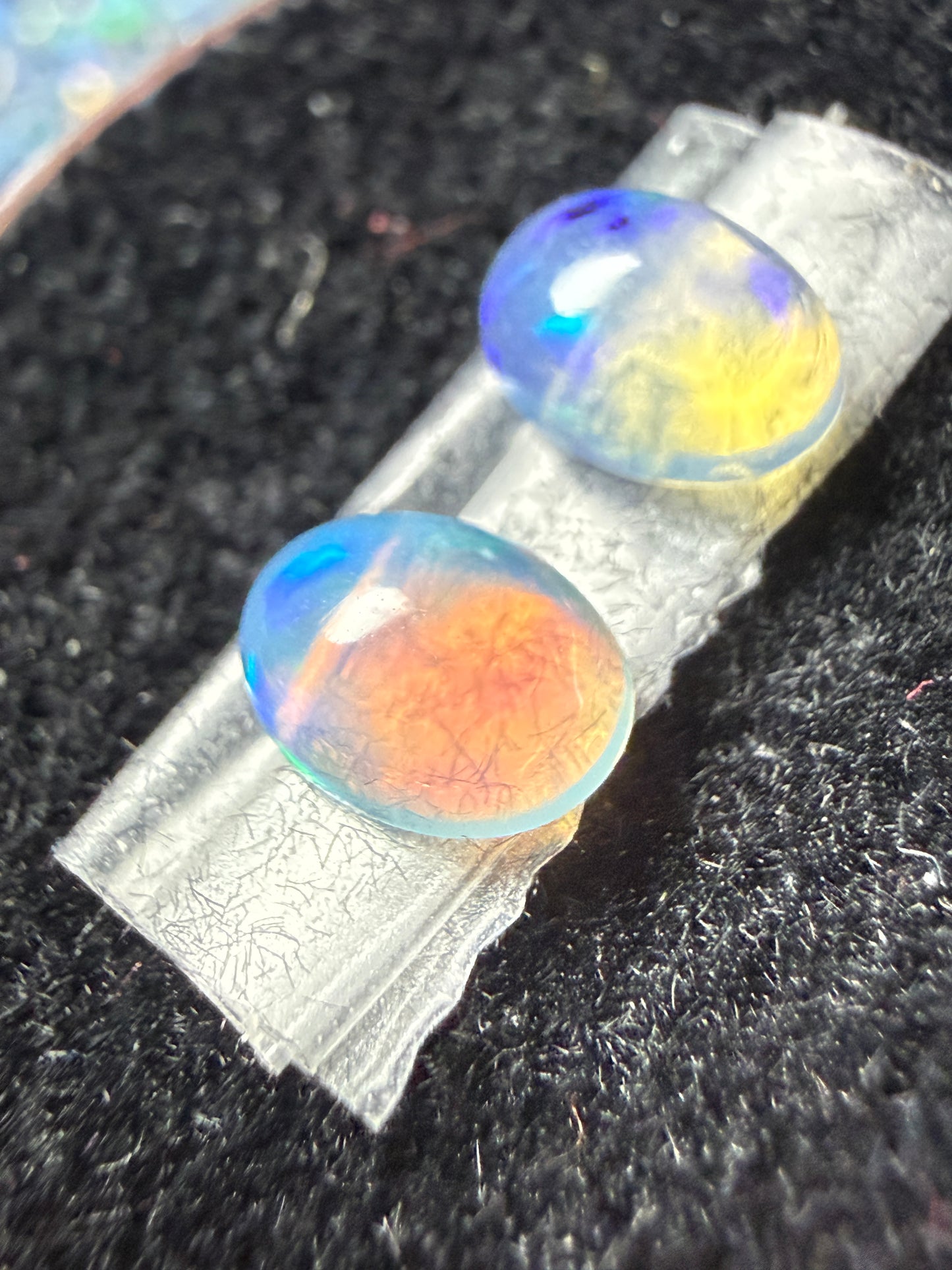 Matched Pair Natural Welo Opal Cabochon 7x5x3mm, 1.13ct total- Broadflash