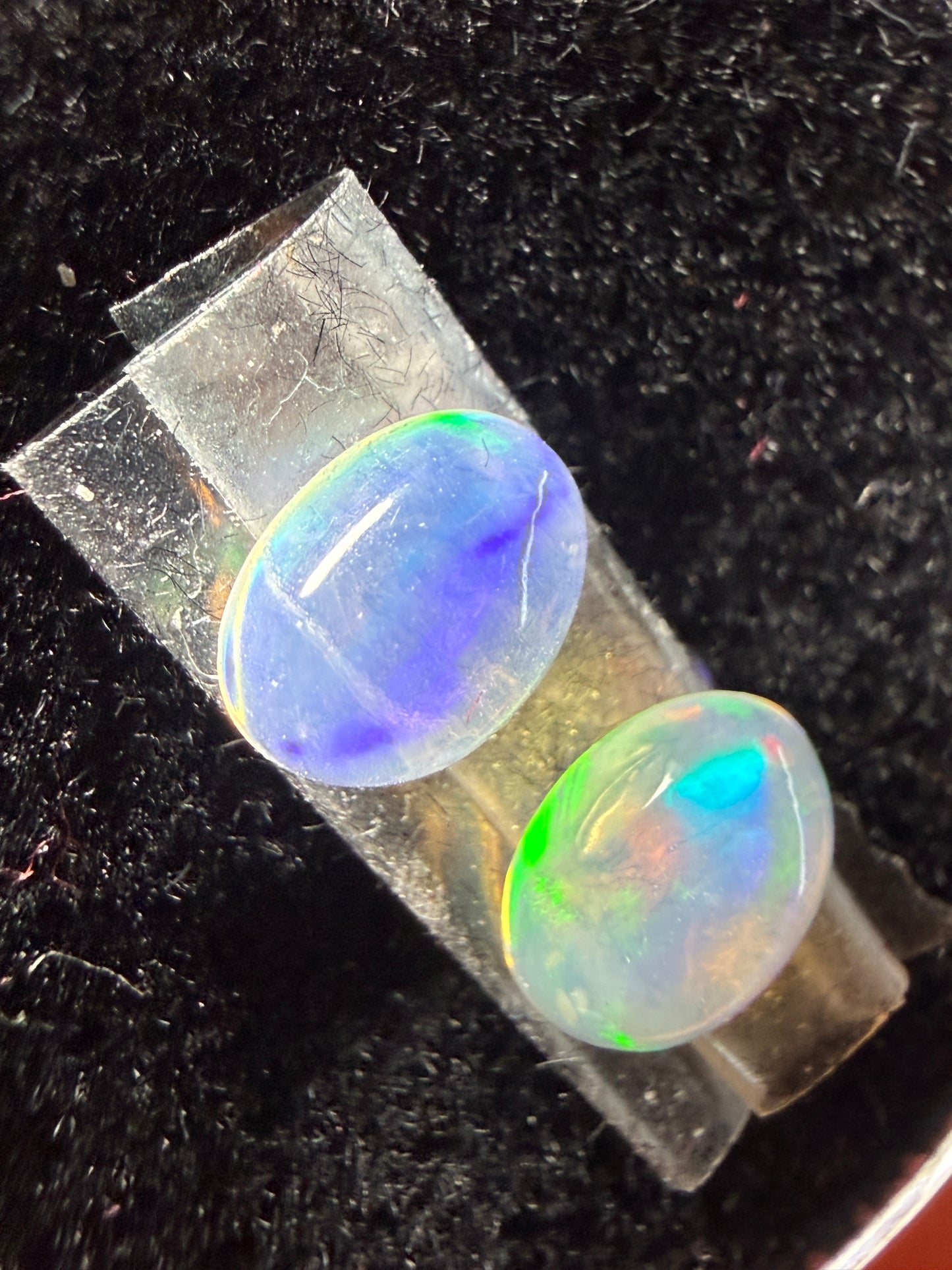Matched Pair Natural Welo Opal Cabochon 7x5x3mm, 1.13ct total- Broadflash