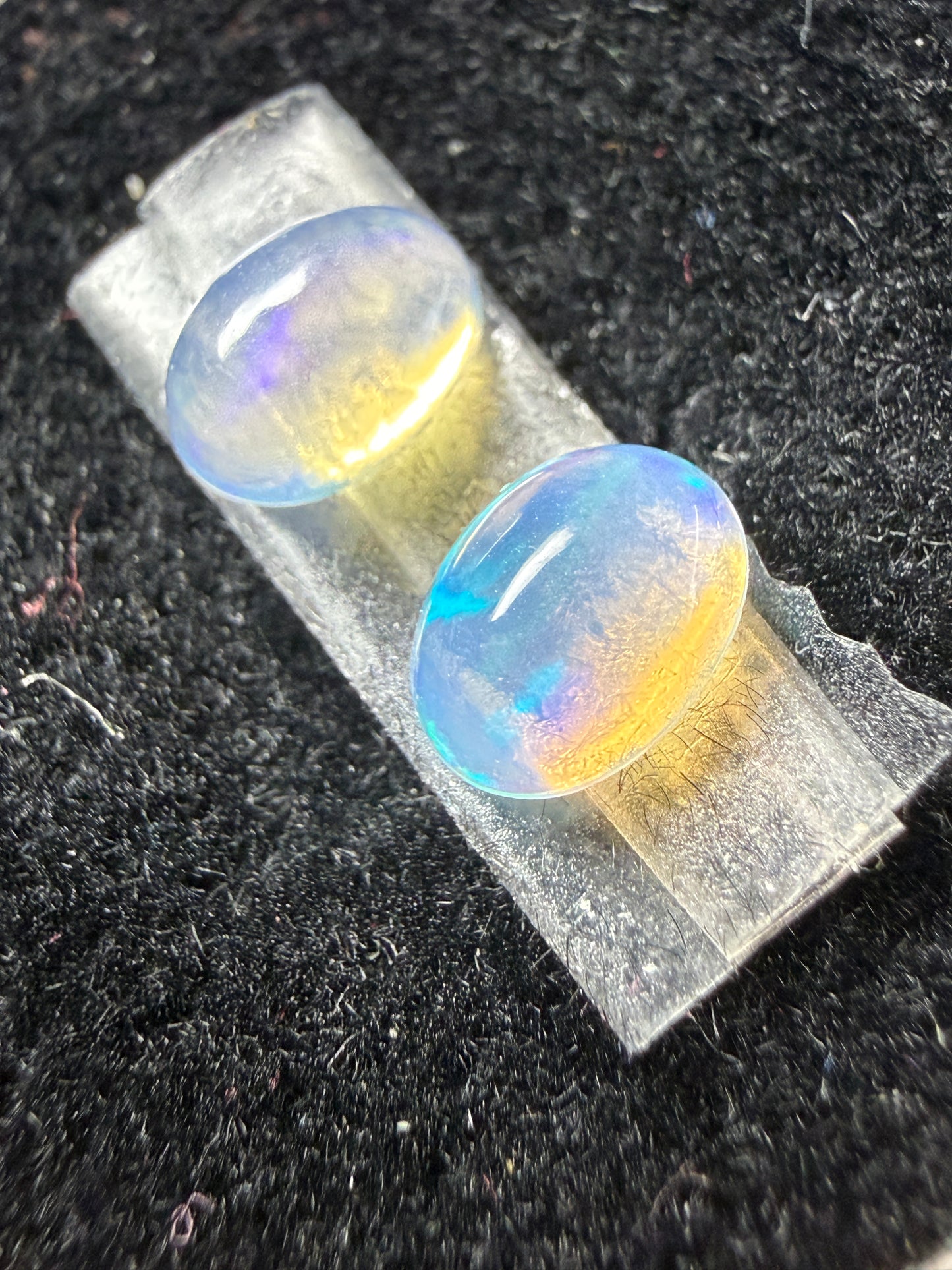 Matched Pair Natural Welo Opal Cabochon 7x5x3mm, 1.13ct total- Broadflash