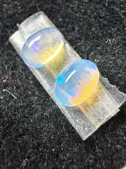 Matched Pair Natural Welo Opal Cabochon 7x5x3mm, 1.13ct total- Broadflash