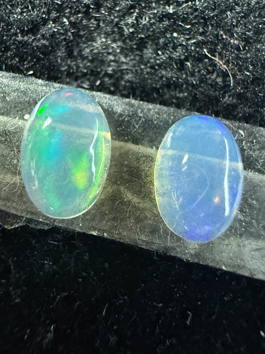 Matched Pair Natural Welo Opal Cabochon 6x4x2mm, 0.55ct total- Broadflash