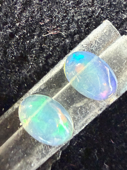 Matched Pair Natural Welo Opal Cabochon 6x4x2mm, 0.55ct total- Broadflash