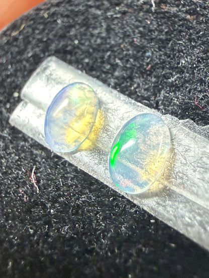Matched Pair Natural Welo Opal Cabochon 6x4x2mm, 0.55ct total- Broadflash