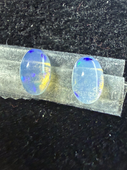 Matched Pair Natural Welo Opal Cabochon 6x4x3mm, 0.765ct total- Broadflash
