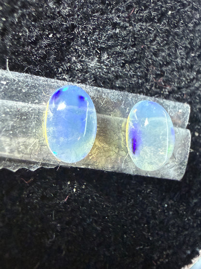 Matched Pair Natural Welo Opal Cabochon 6x4x3mm, 0.765ct total- Broadflash