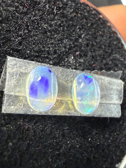 Matched Pair Natural Welo Opal Cabochon 6x4x3mm, 0.765ct total- Broadflash