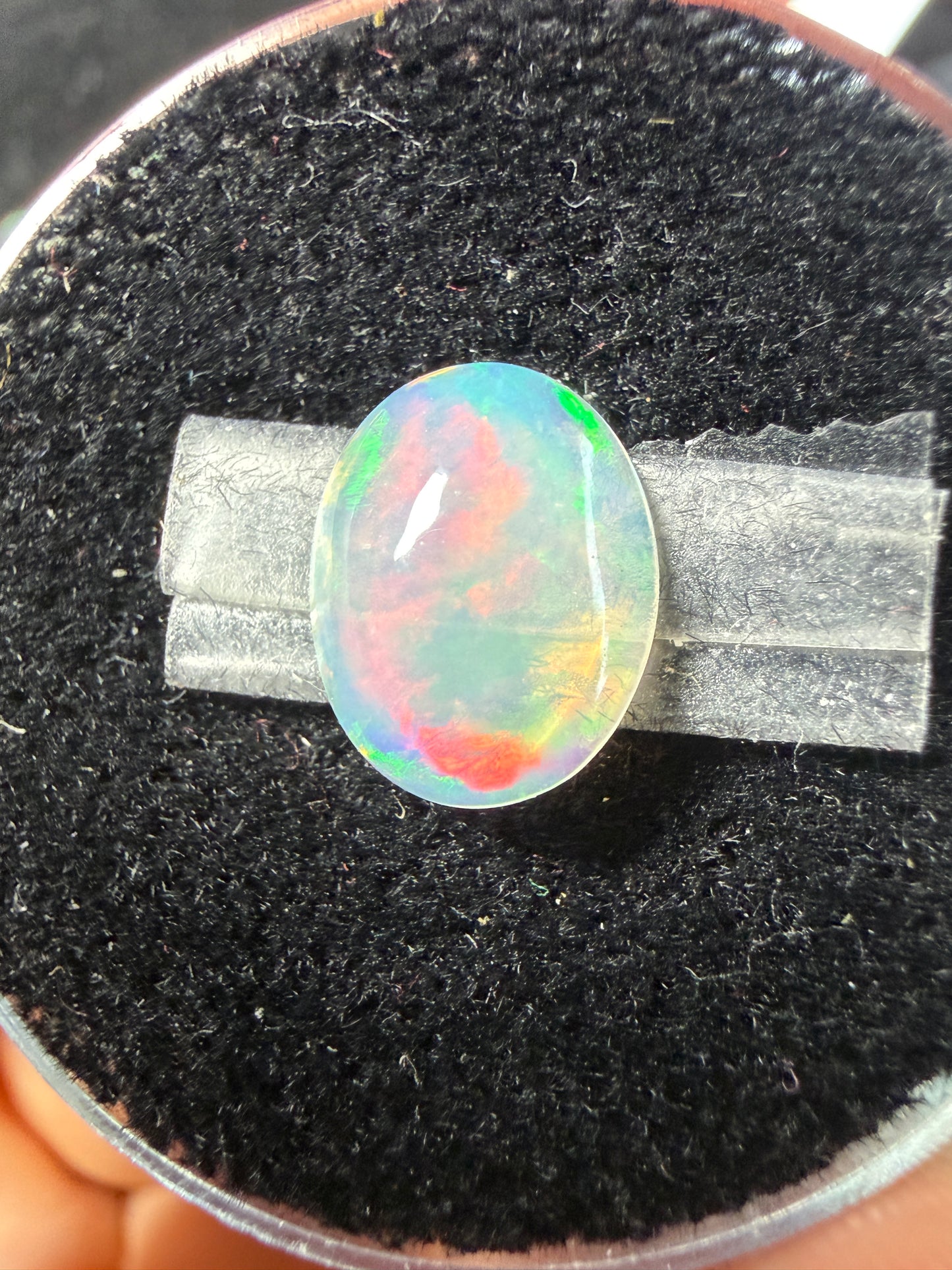 Natural Welo Opal Cabochon 11x9x4mm, 1.68ct- Painterly, floral, reds