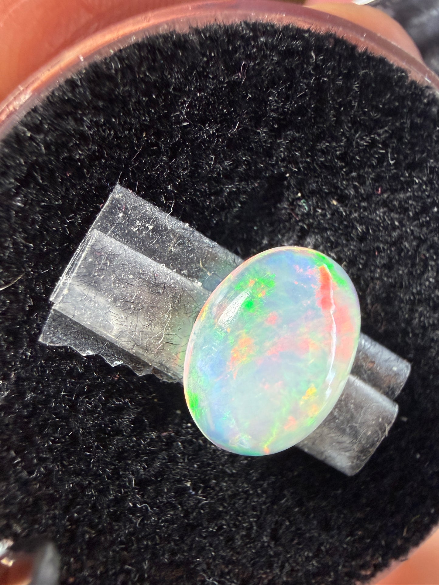 Natural Welo Opal Cabochon 11x9x4mm, 1.68ct- Painterly, floral, reds