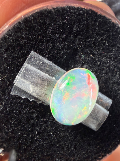 Natural Welo Opal Cabochon 11x9x4mm, 1.68ct- Painterly, floral, reds