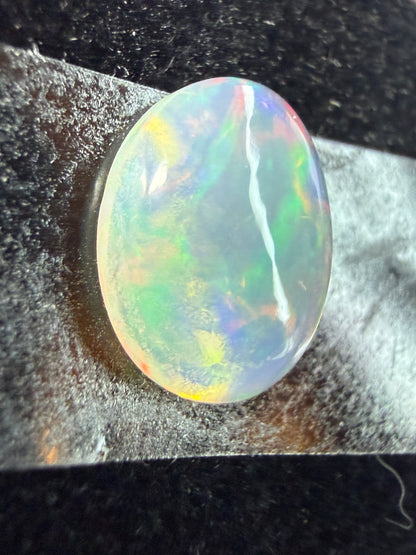 Natural Welo Opal Cabochon 11x9x4mm, 2.245ct- Broadflash, reds!