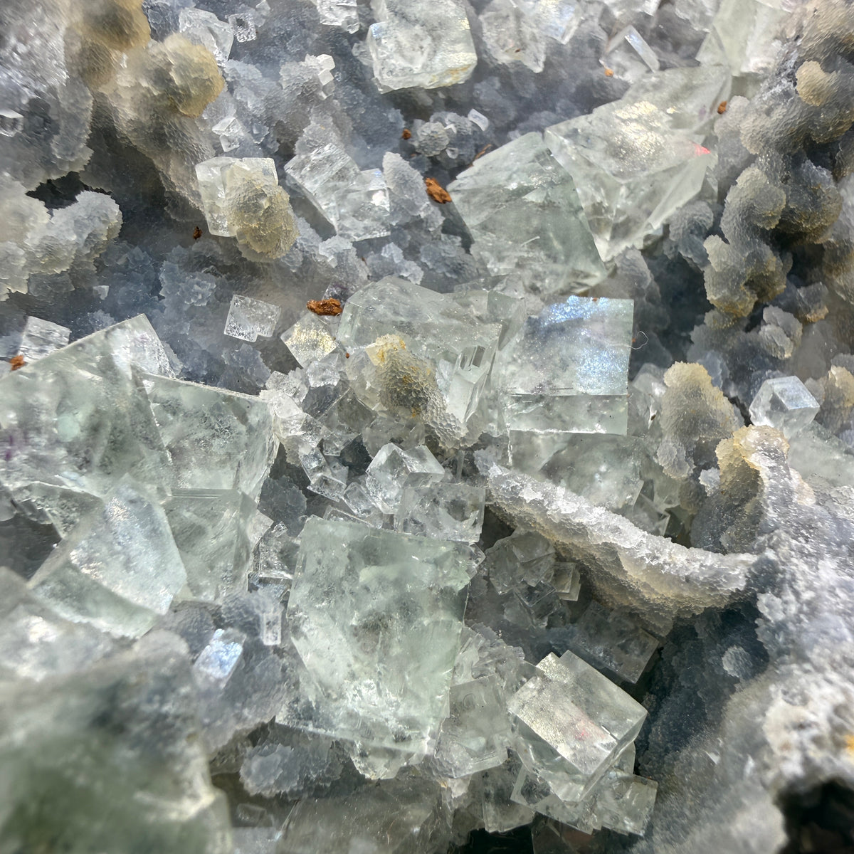 Fluorite, Chalcedony- Gobi Desert, Mongolia