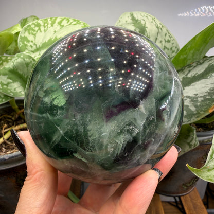 Large Rainbow Fluorite Sphere- 3.375 inches (8.57 cm)