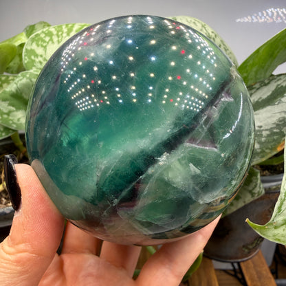 Large Rainbow Fluorite Sphere- 3.375 inches (8.57 cm)