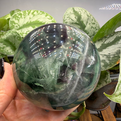 Large Rainbow Fluorite Sphere- 3.375 inches (8.57 cm)