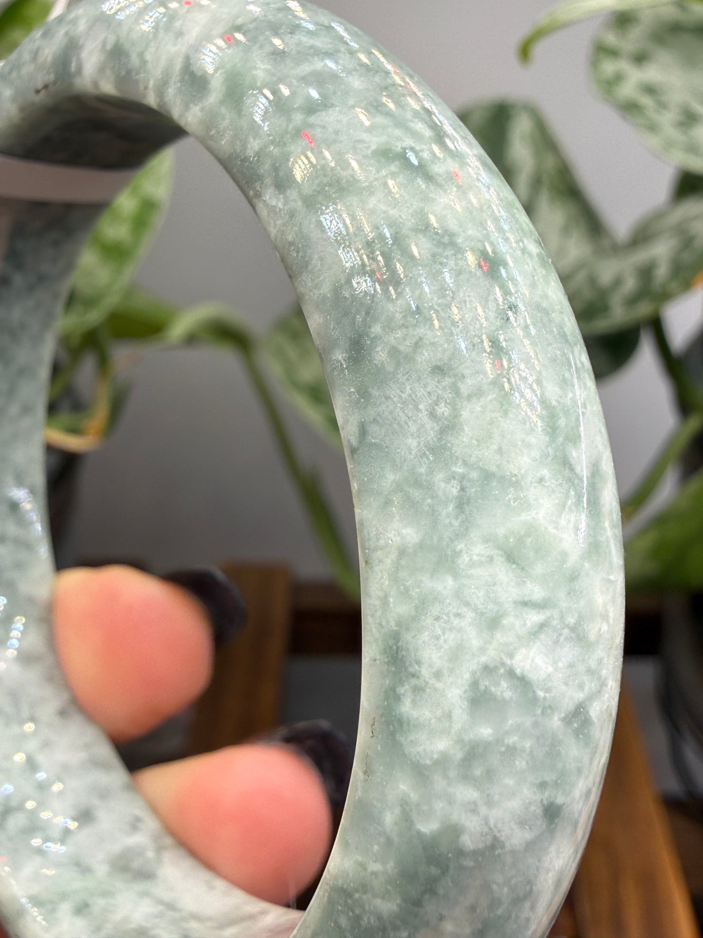 Burmese Jade Bangle – 14mm Wide – 58mm Diameter (Small)