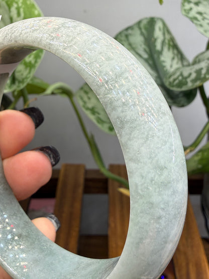 Burmese Jade Bangle – 14mm Wide – 63mm Diameter (Medium Plus)