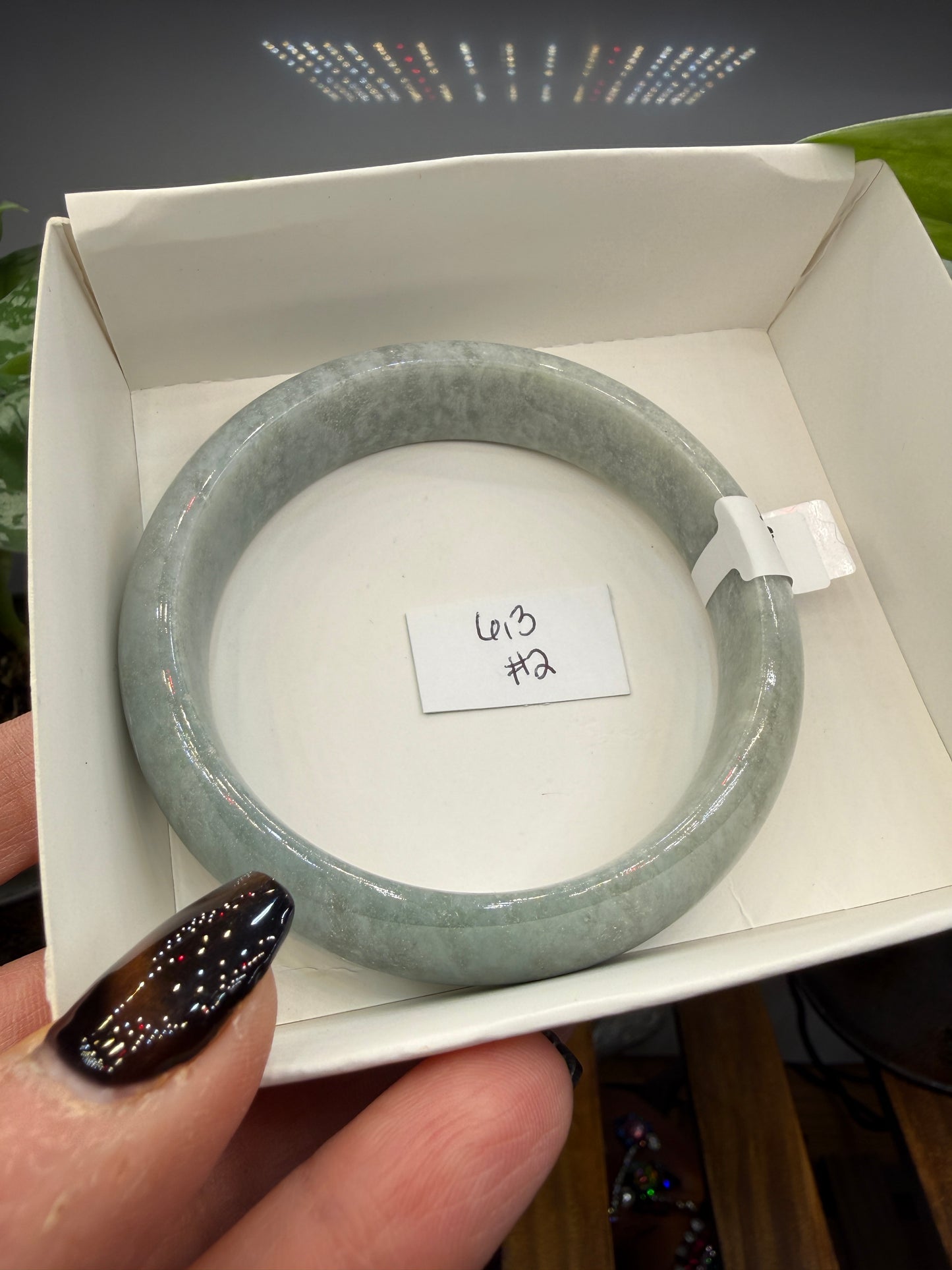 Burmese Jade Bangle – 14mm Wide – 63mm Diameter (Medium Plus)