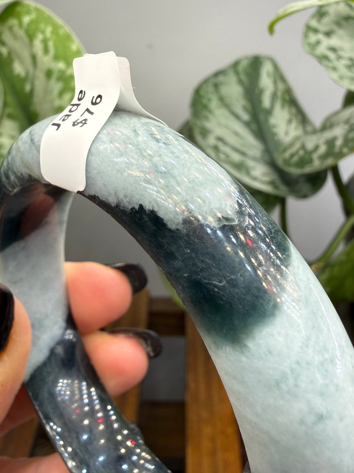 Burmese Jade Bangle – 14mm Wide – 63mm Diameter (Medium Plus)