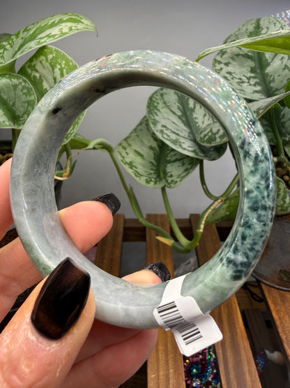 Burmese Jade Bangle – 14mm Wide – 58mm Diameter (Small)
