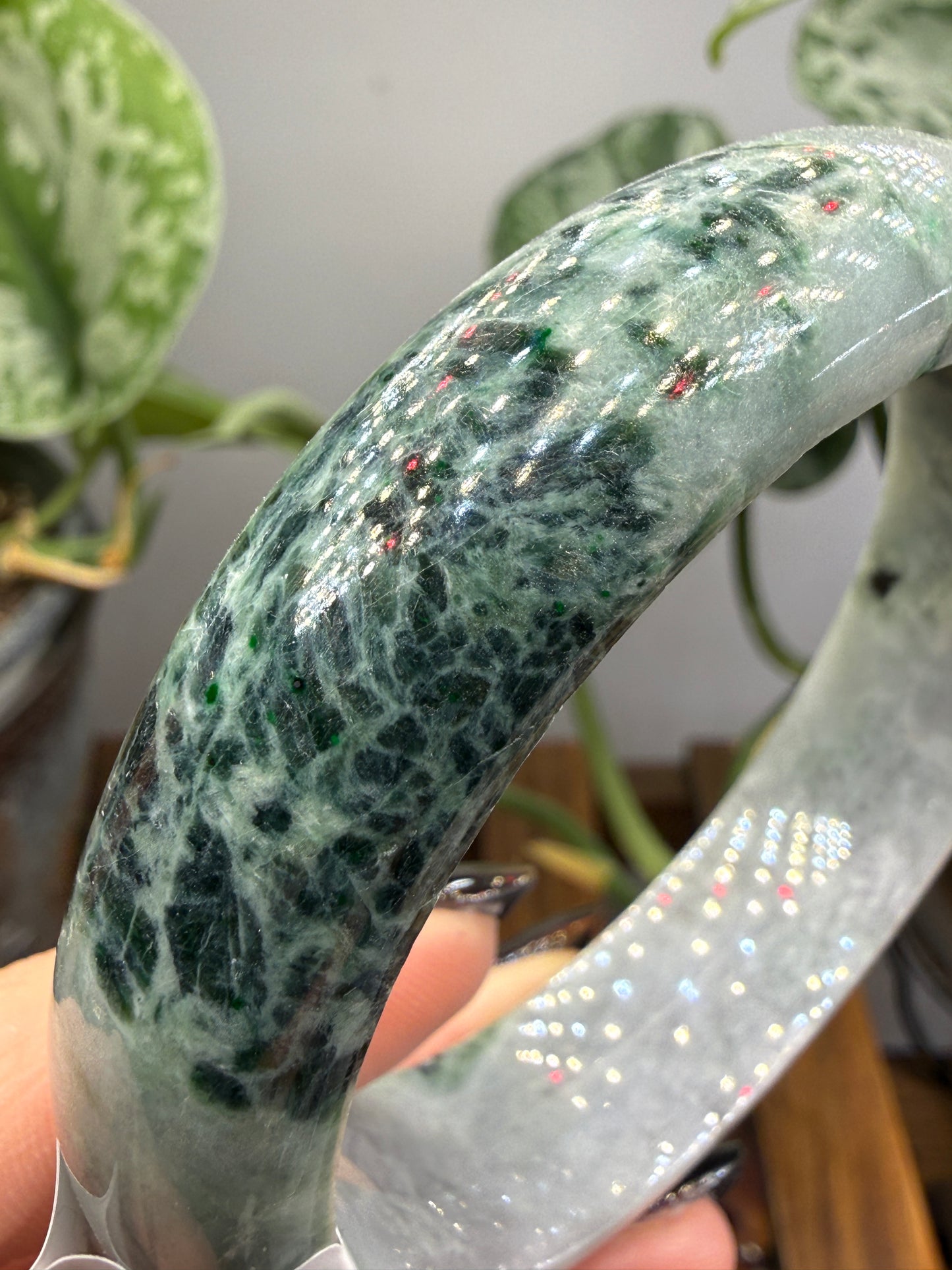Burmese Jade Bangle – 14mm Wide – 58mm Diameter (Small)