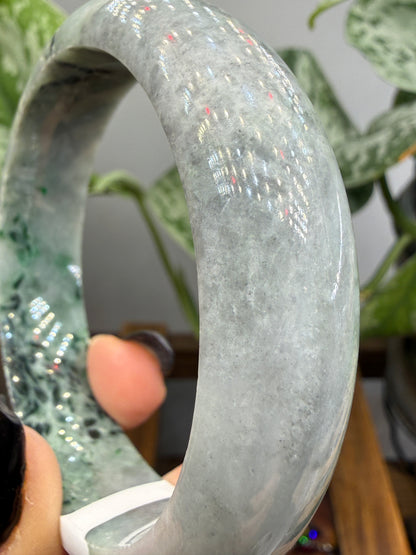 Burmese Jade Bangle – 14mm Wide – 58mm Diameter (Small)