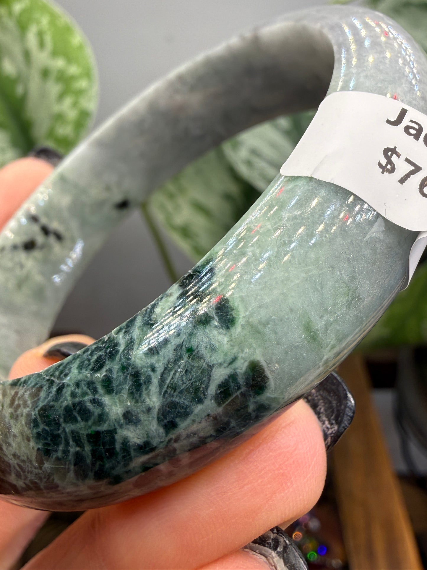 Burmese Jade Bangle – 14mm Wide – 58mm Diameter (Small)
