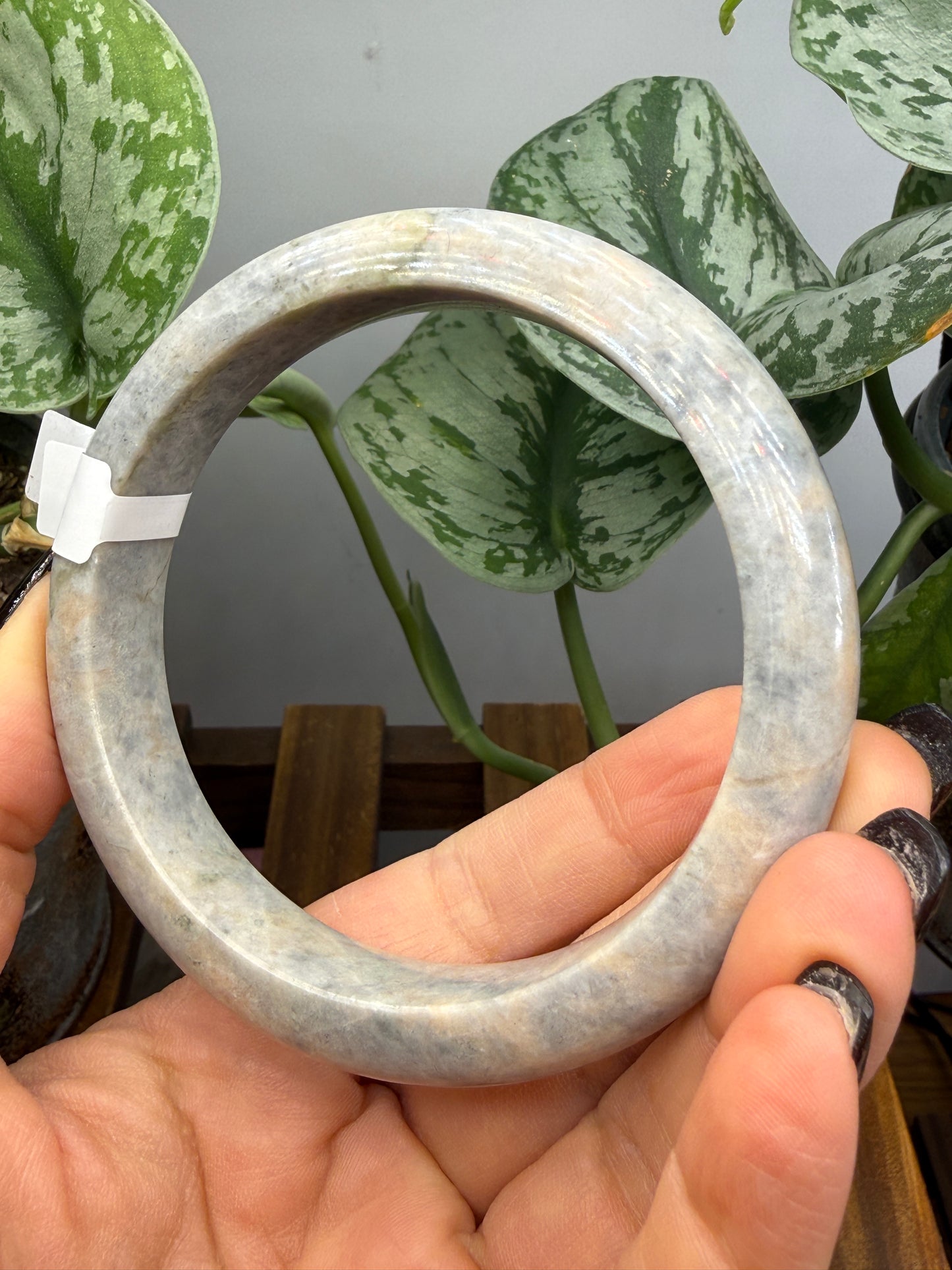 Burmese Jade Bangle – 14mm Wide – 67mm Diameter (Large)
