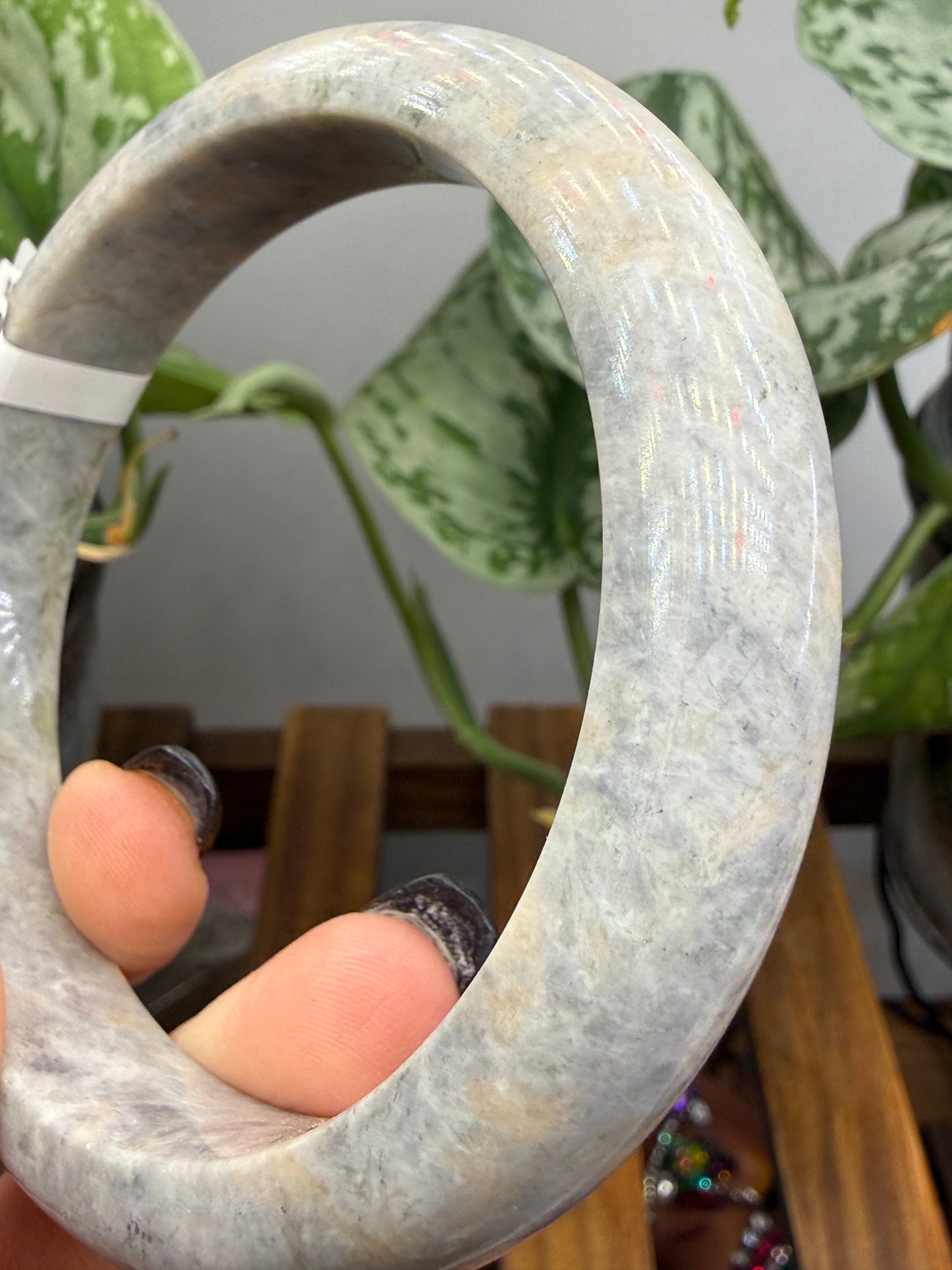 Burmese Jade Bangle – 14mm Wide – 67mm Diameter (Large)