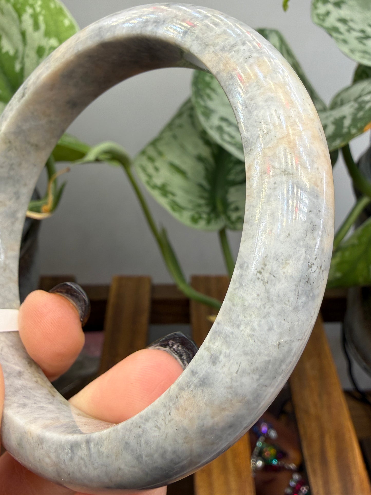 Burmese Jade Bangle – 14mm Wide – 67mm Diameter (Large)