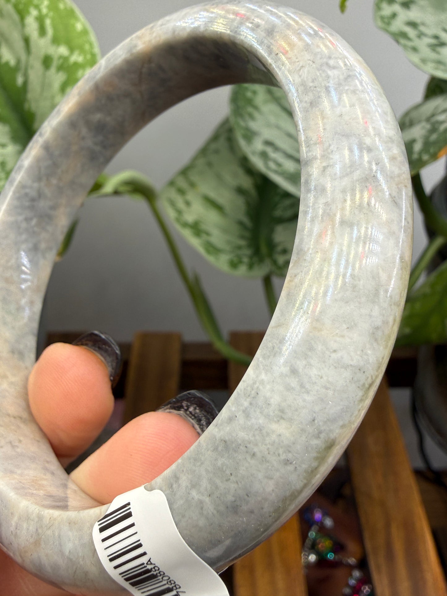 Burmese Jade Bangle – 14mm Wide – 67mm Diameter (Large)