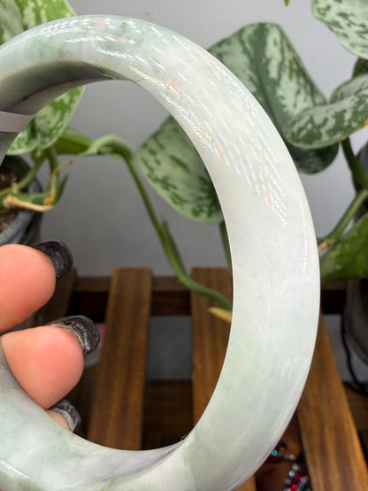Burmese Jade Bangle – 14mm Wide – 63mm Diameter (Medium Plus)