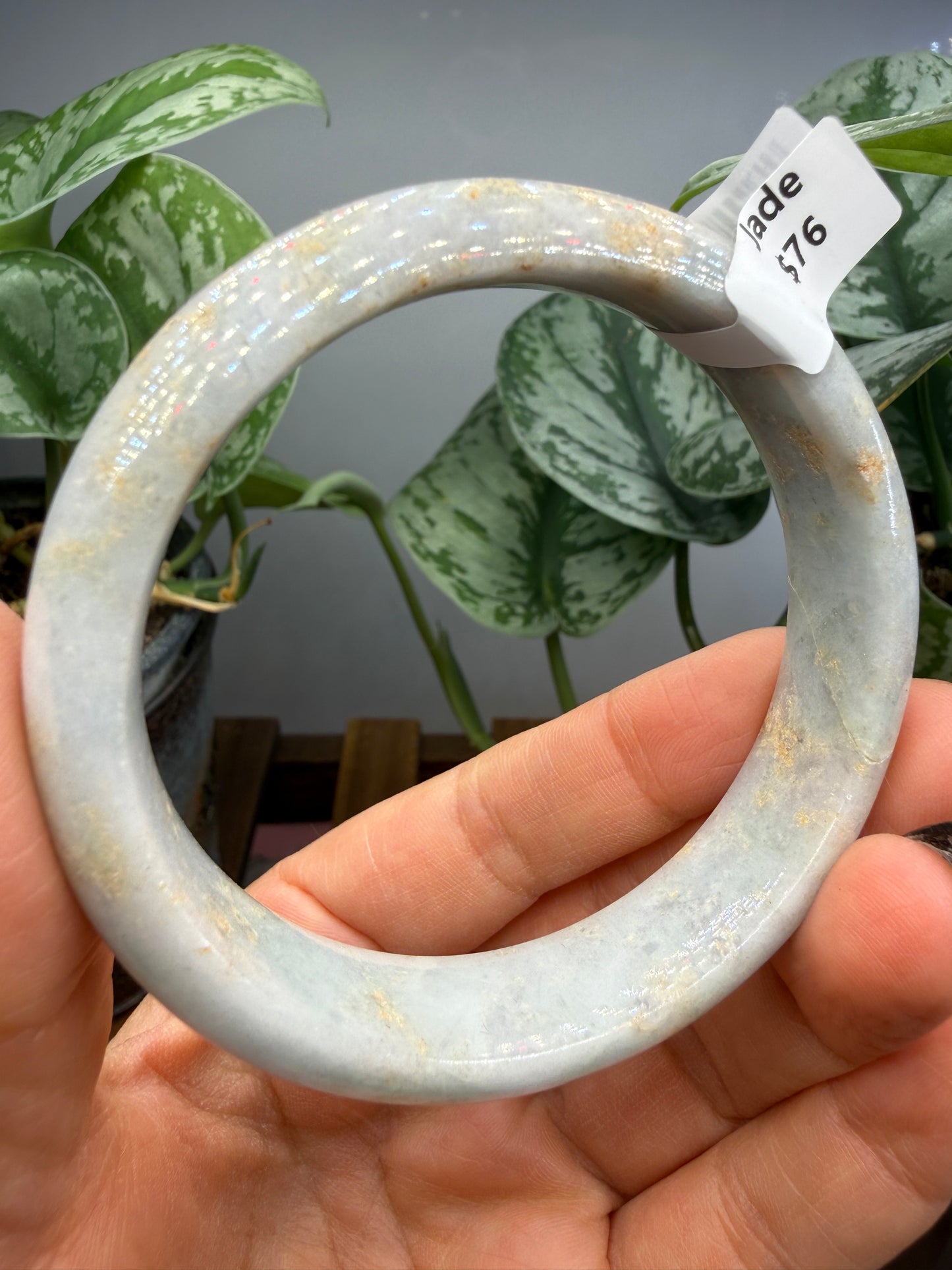 Burmese Jade Bangle – 14mm Wide – 58mm Diameter (Small)