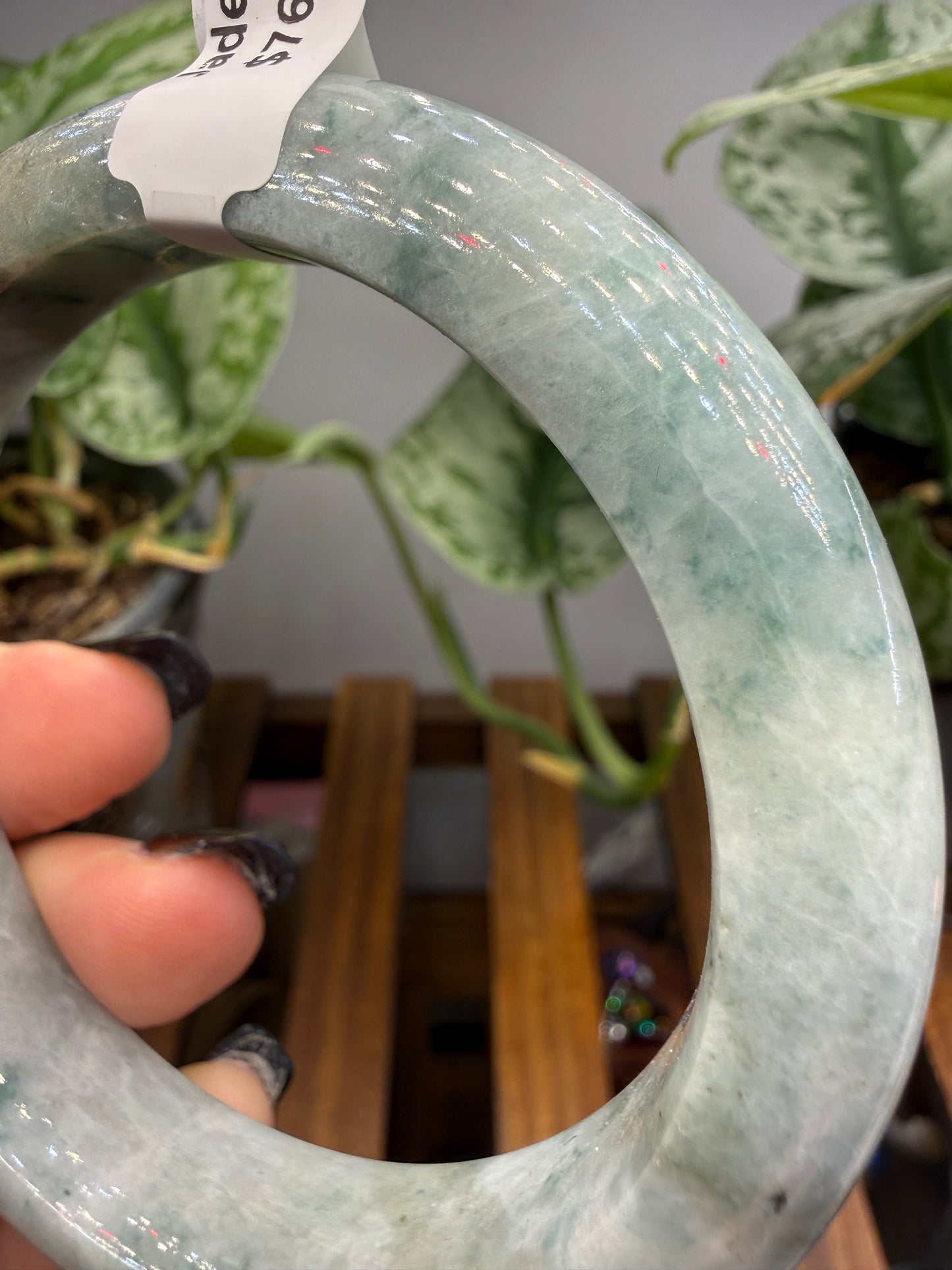 Burmese Jade Bangle – 14mm Wide – 61mm Diameter (Medium)