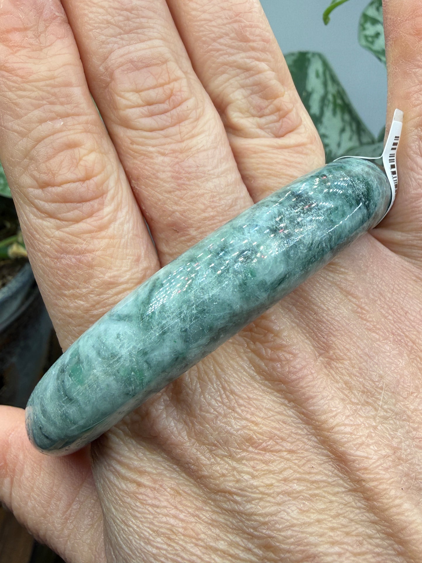 Burmese Jade Bangle – 14mm Wide – 63mm Diameter (Medium Plus)