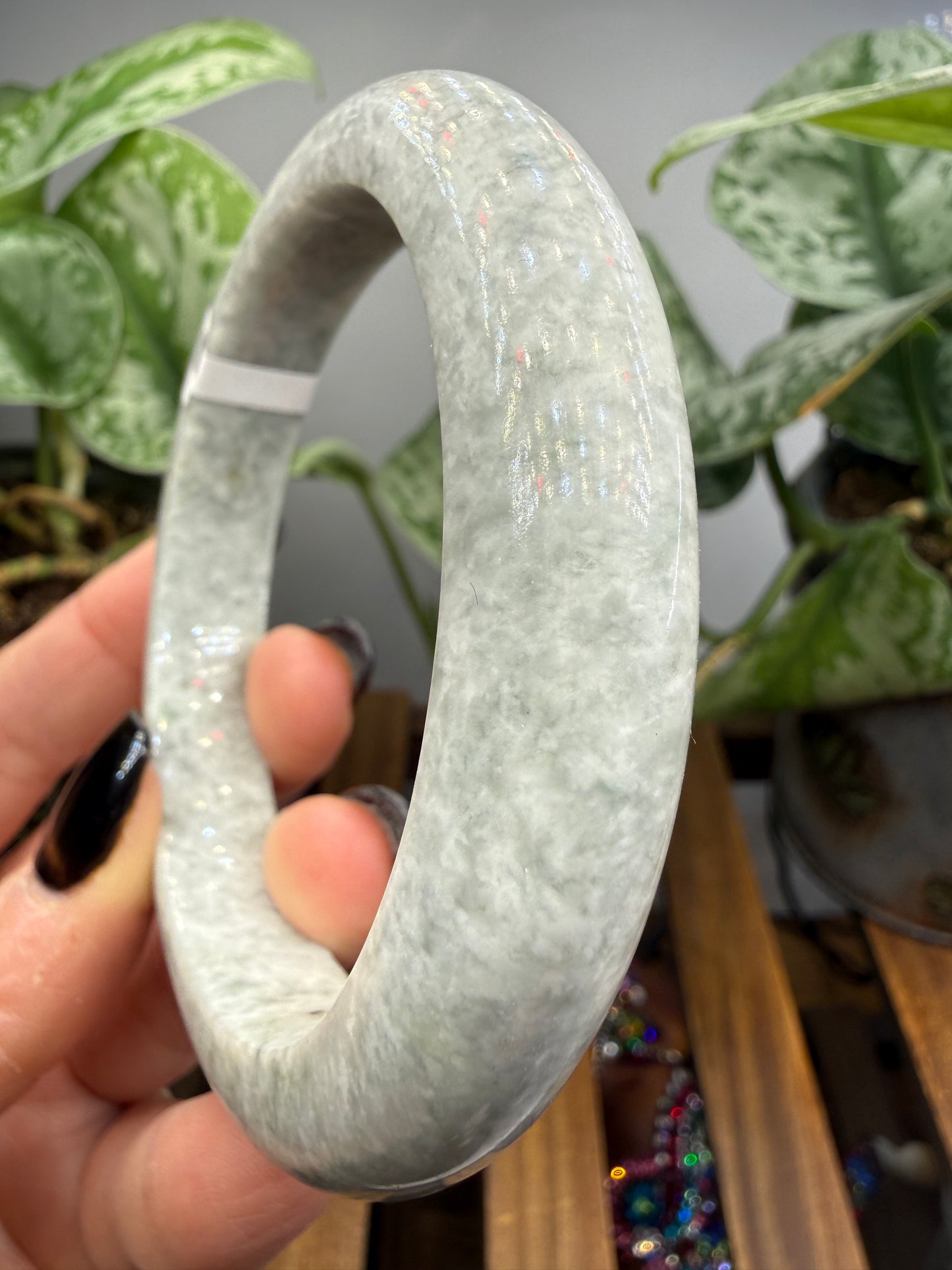 Burmese Jade Bangle – 14mm Wide – 67mm Diameter (Large)