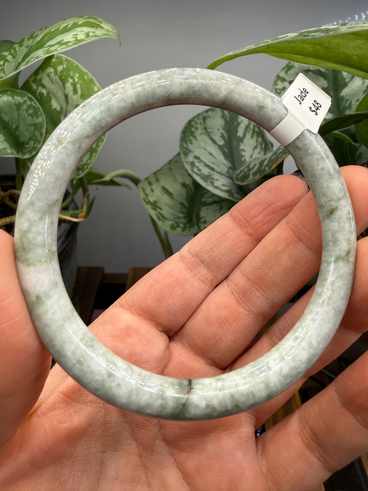 Burmese Jade Bangle – 8mm Wide – 62mm Diameter (Medium/Medium Plus)