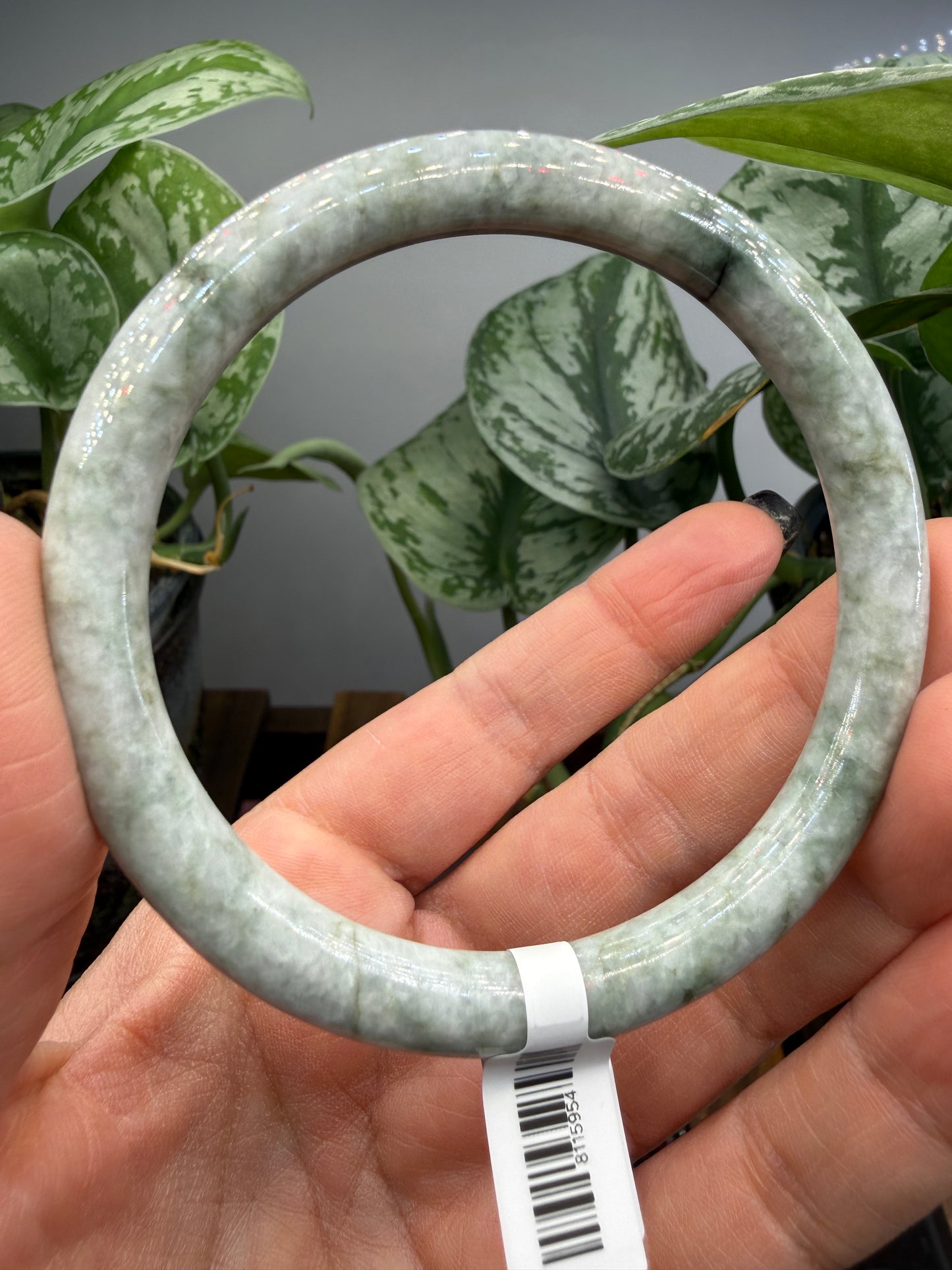 Burmese Jade Bangle – 8mm Wide – 62mm Diameter (Medium/Medium Plus)
