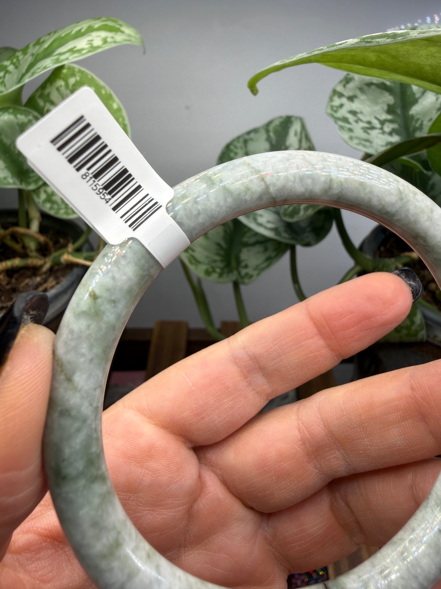 Burmese Jade Bangle – 8mm Wide – 62mm Diameter (Medium/Medium Plus)