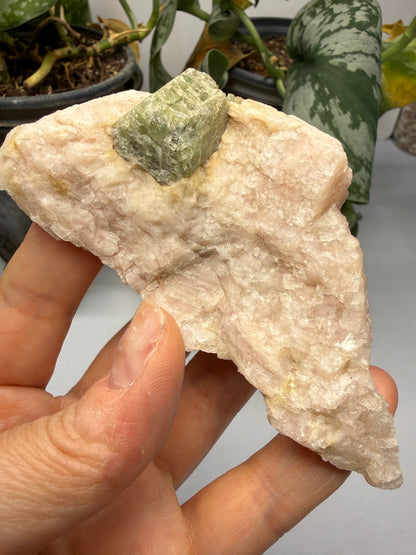 Diopside on Calcite- Kokcha Valley, Badakhshan Province, Afghanistan