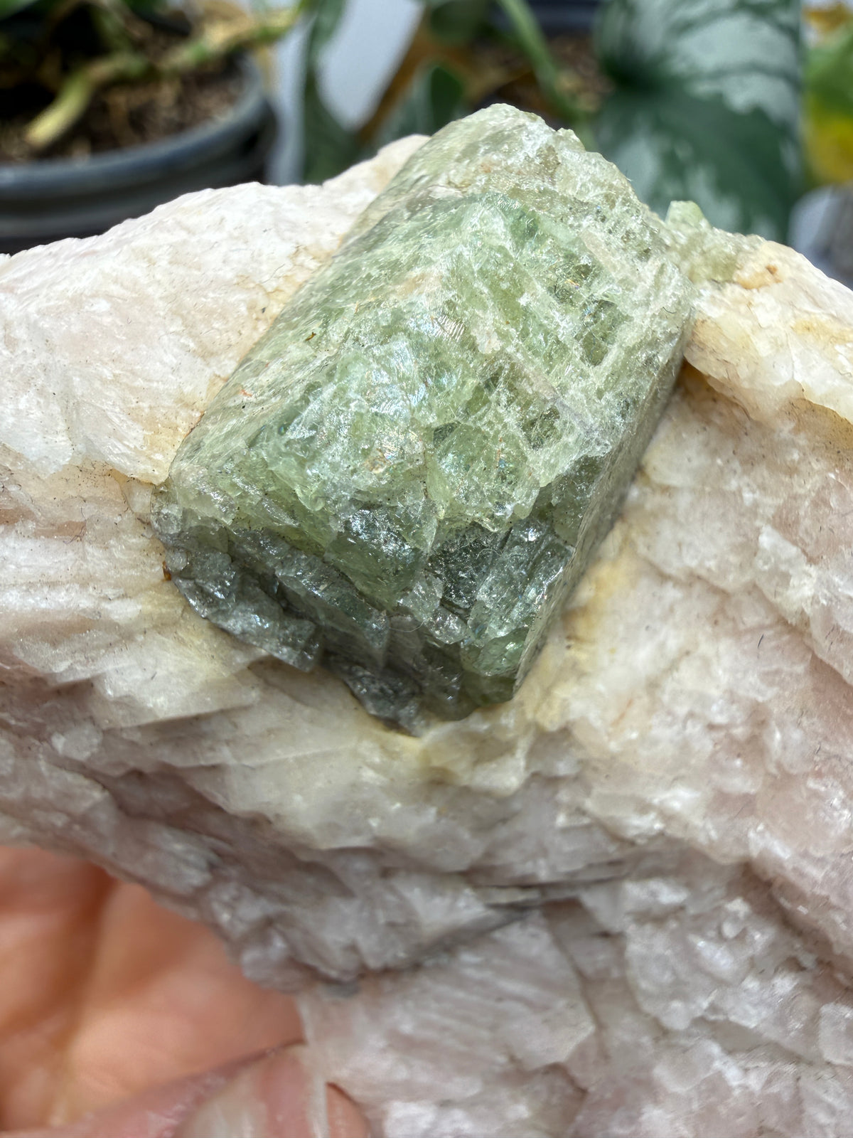 Diopside on Calcite- Kokcha Valley, Badakhshan Province, Afghanistan