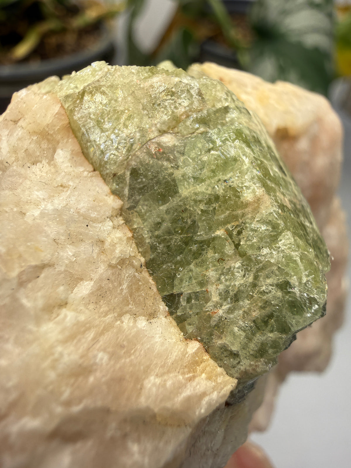Diopside on Calcite- Kokcha Valley, Badakhshan Province, Afghanistan