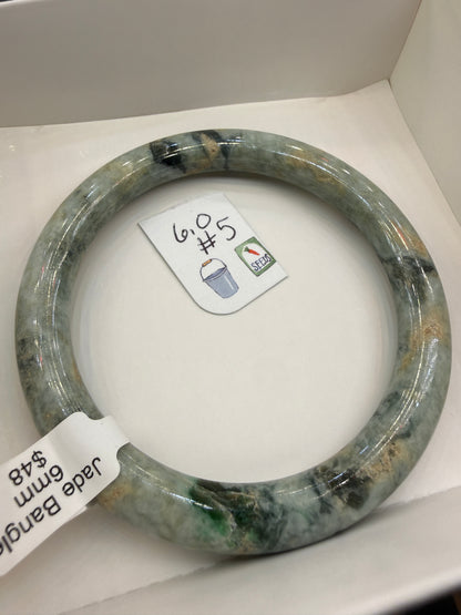 Burmese Jade Bangle – 8mm Wide – 60mm Diameter (Medium)