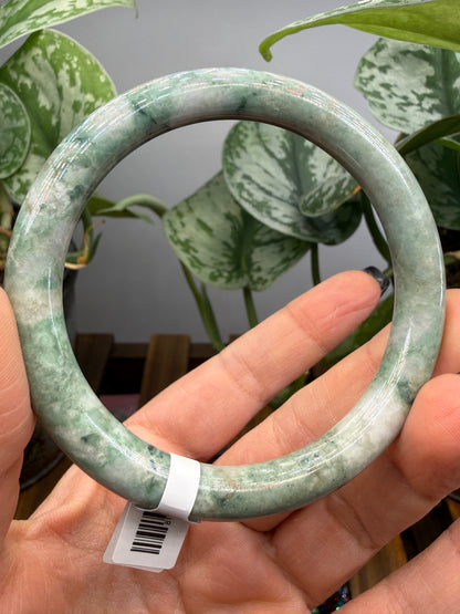 Burmese Jade Bangle – 8mm Wide – 60mm Diameter (Medium)