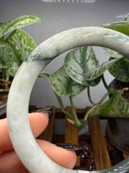 Burmese Jade Bangle – 8mm Wide – 58mm Diameter (Small)